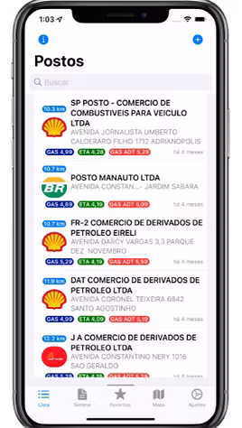 iPostos App — fuel price comparison on iOS